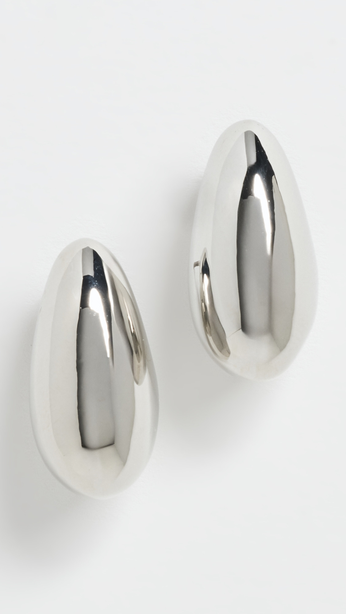 Kenneth Jay Lane Silver Tapered Hoop Pierced Earrings Polished Silver One Size | Shopbop