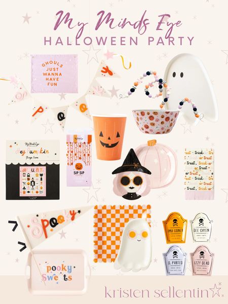 The cutest Halloween Party supplies! 

My favorite pieces are the ghost tray, spooky pennant, witch plates and bingo game. 

Save 10% with my code Kristen10