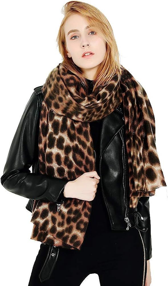 Superora Damen Schal Leoparden Winter Schultertuch Deckenschal übergroßer Kuscheliger Oversized... | Amazon (DE)