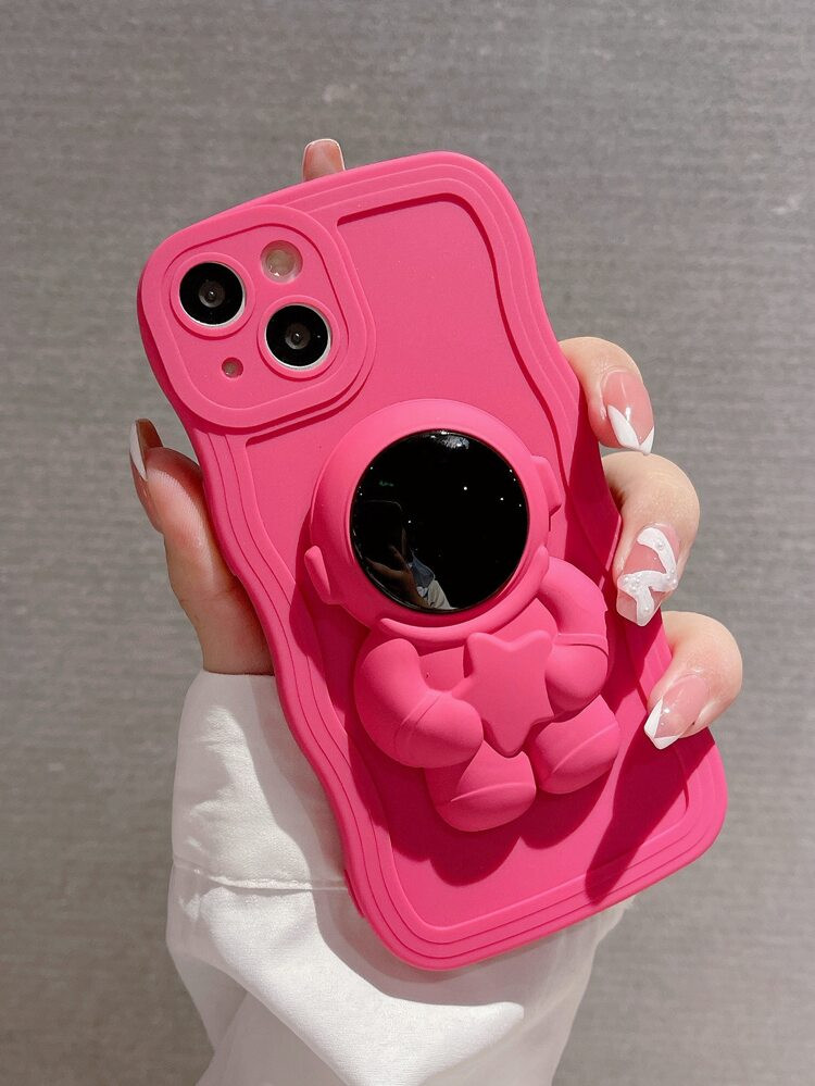 Plain Phone Case With Astronaut Design Phone Holder | SHEIN