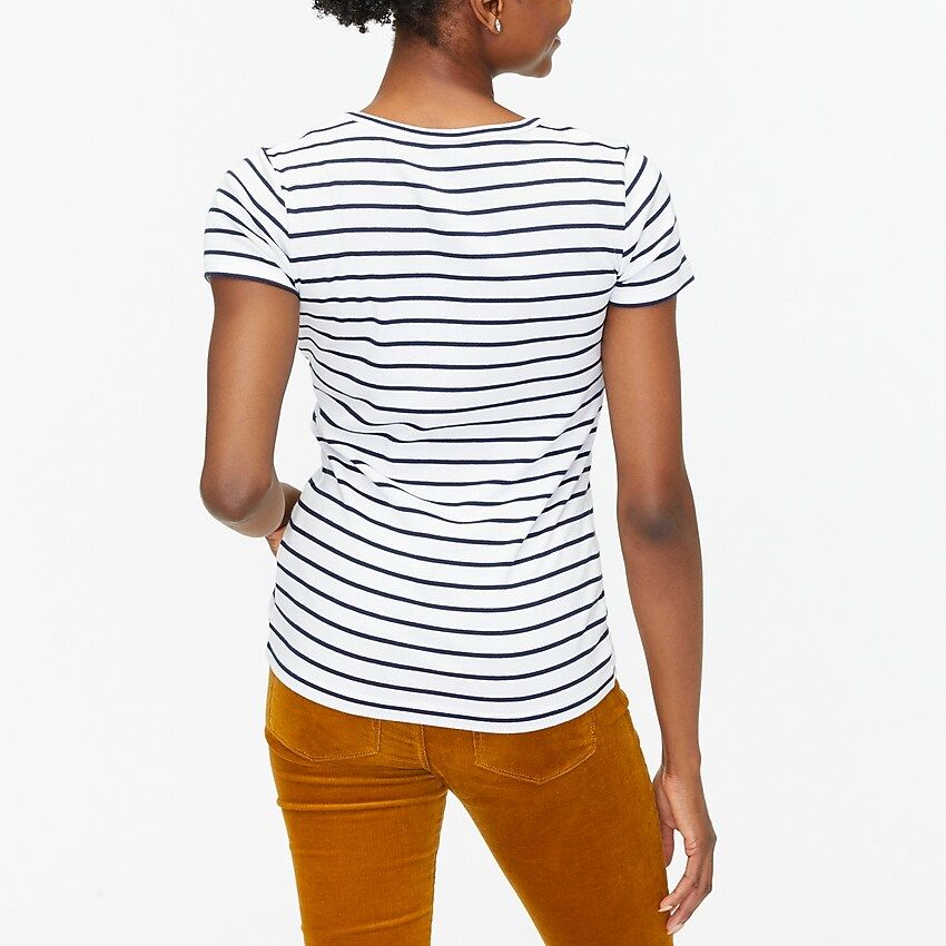 Striped fine-rib crewneck tee | J.Crew Factory