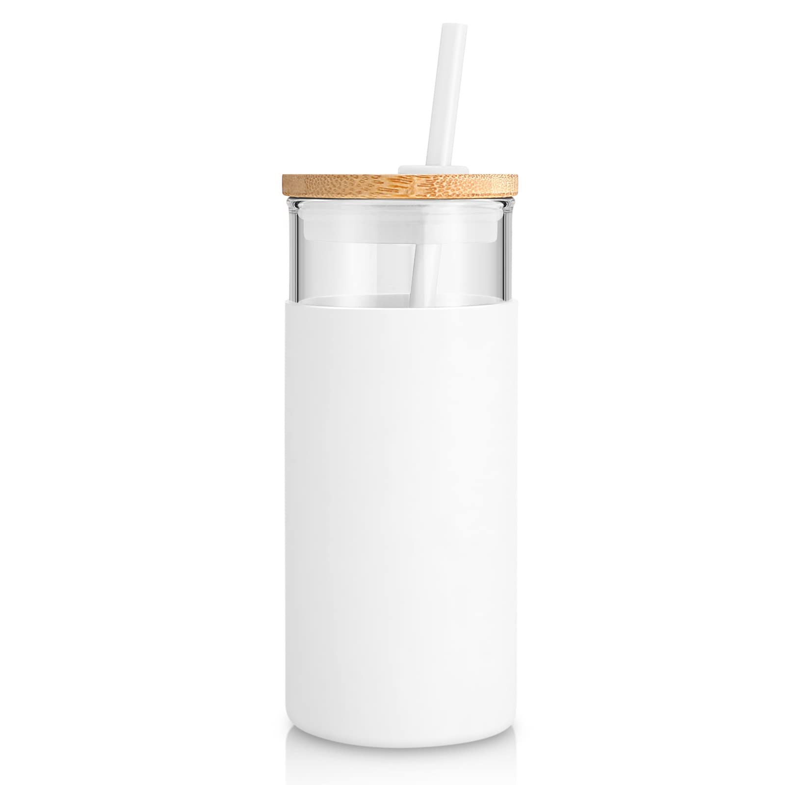 Tronco 20 oz Glass Tumbler With Lids and Straws, Glass Water Bottle Silicone Protective Sleeve, I... | Amazon (US)