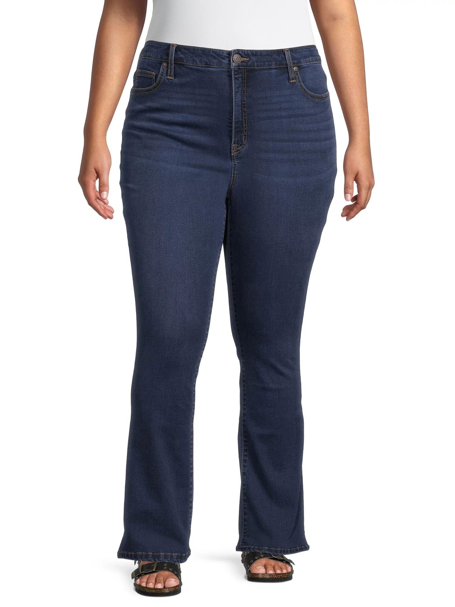 Terra & Sky Women's Plus Size High Waist Bootcut Jeans | Walmart (US)