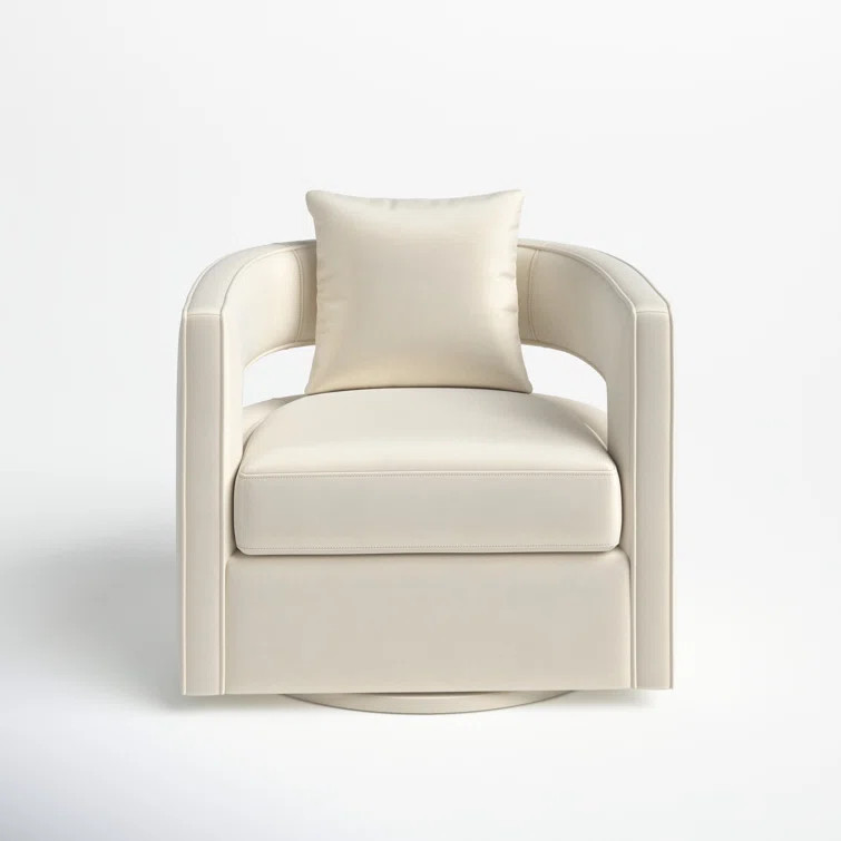 Fritz 30'' Wide Velvet Swivel Barrel Chair | Wayfair North America