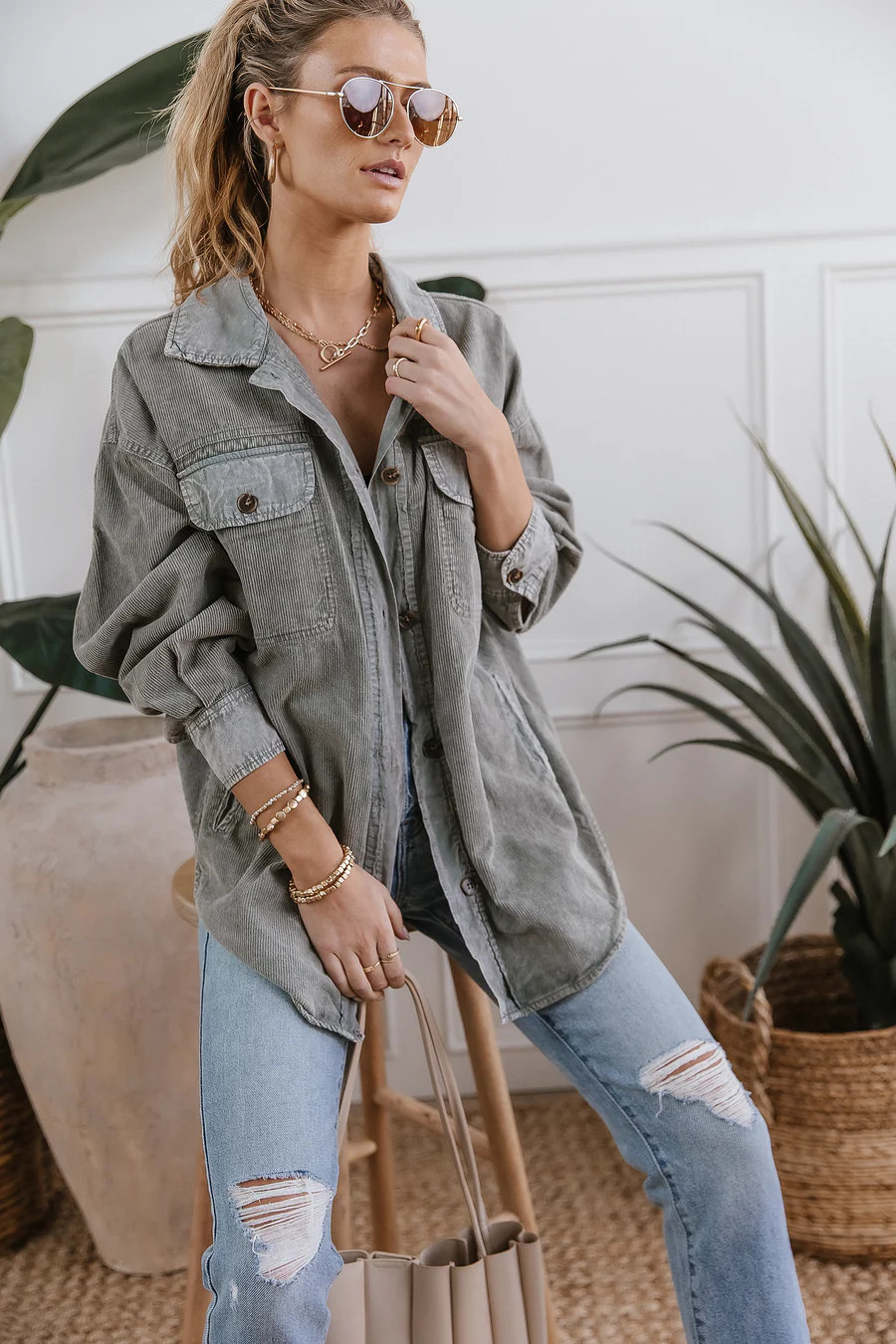 Meret Shirt Jacket in Grey | Böhme US