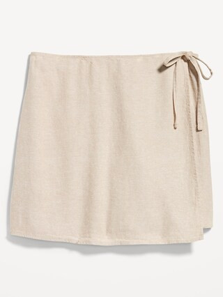High-Waisted Wrap-Front Mini Skort | Old Navy (US)