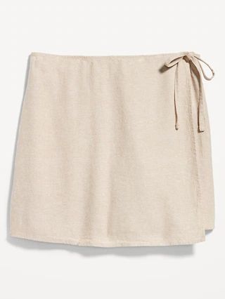 High-Waisted Wrap-Front Mini Skort for Women | Old Navy (US)