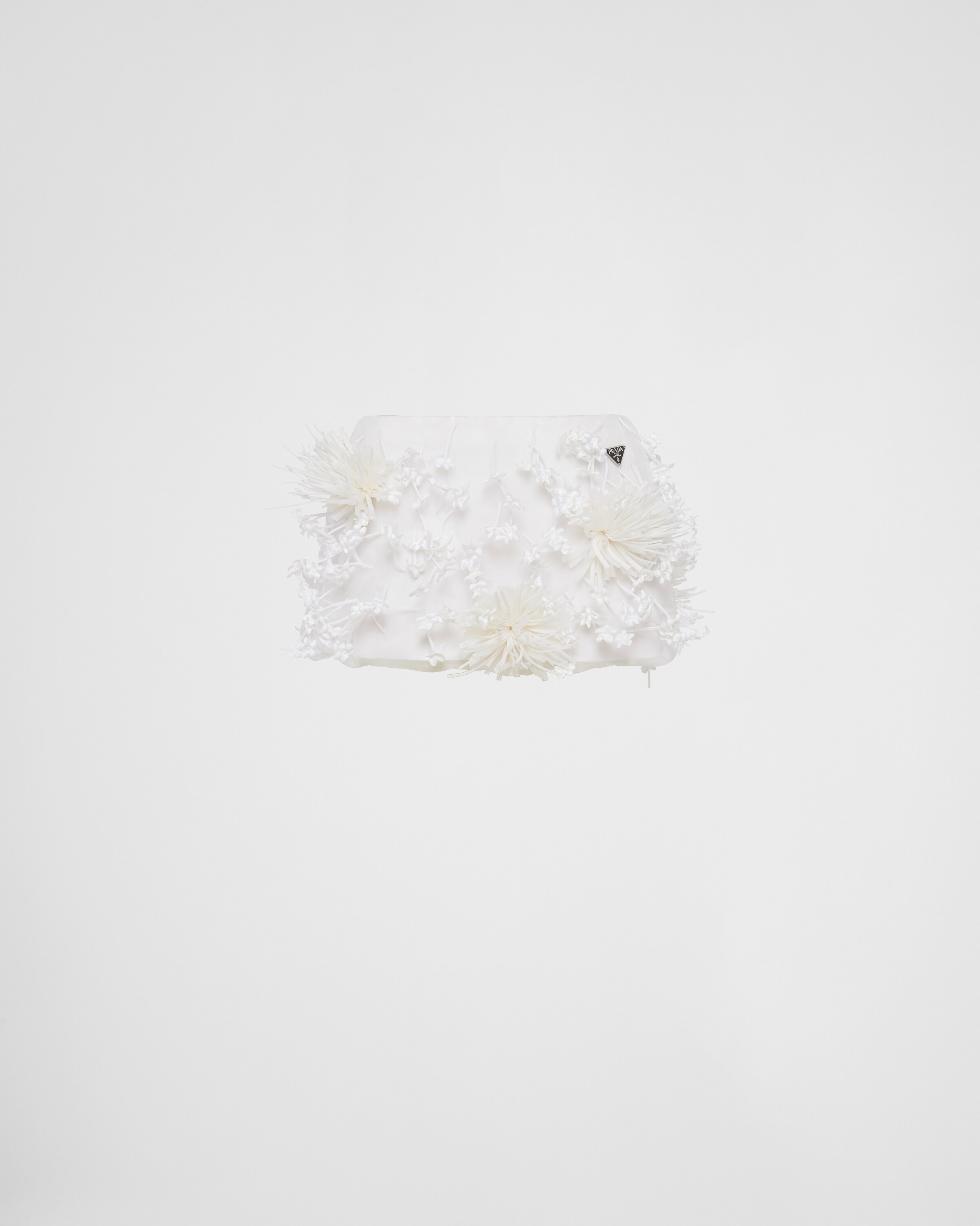 Embroidered organza and satin miniskirt | Prada Spa US