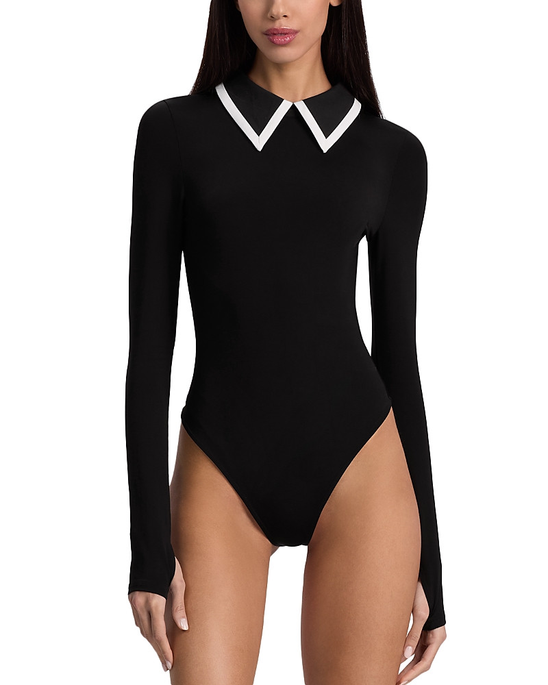 Alice and Olivia Keenan Long Sleeve Polo Bodysuit | Bloomingdale's (US)