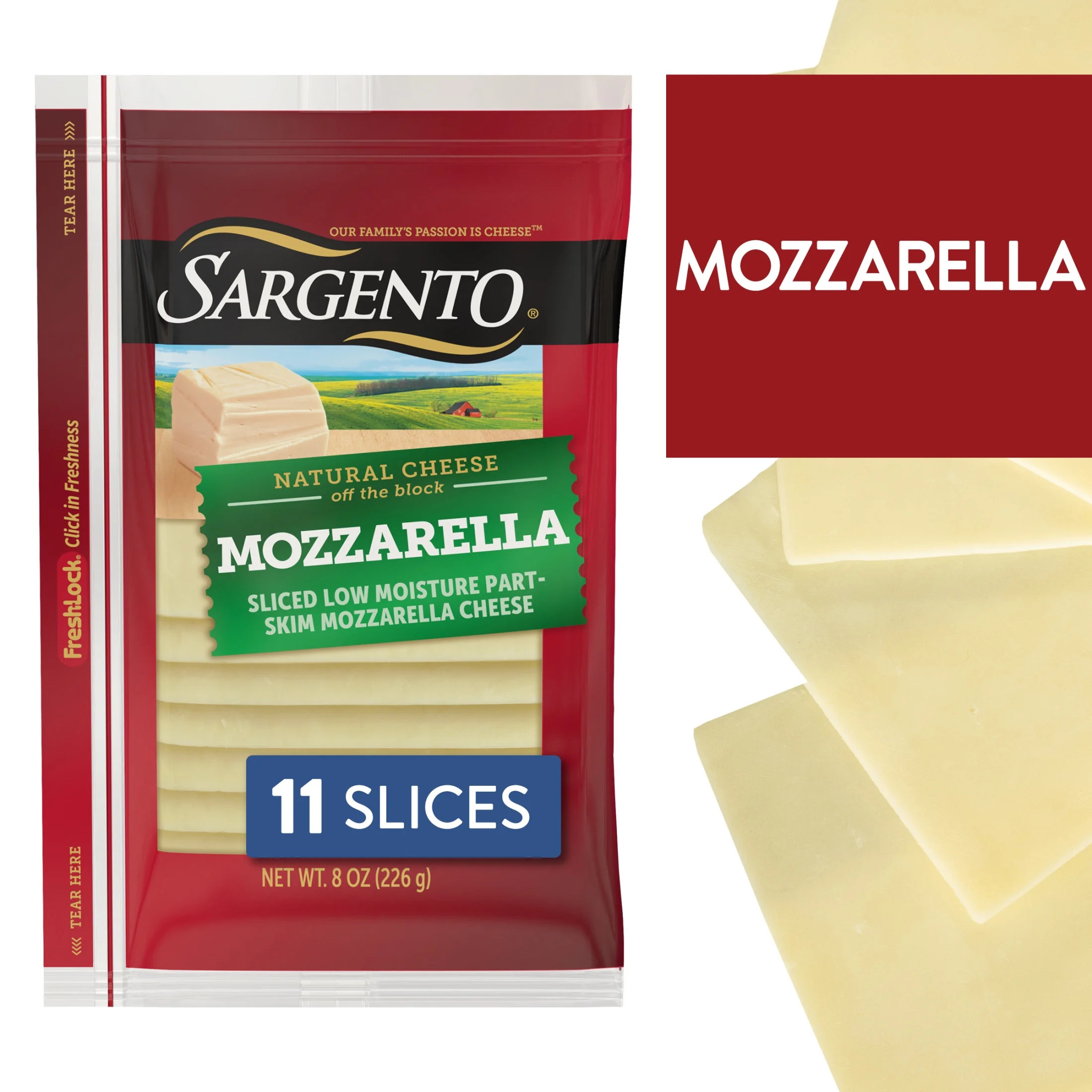 Sargento® Sliced Mozzarella Natural Cheese, 11 Slices - Walmart.com | Walmart (US)