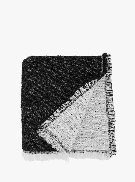 Black & Cream Reversible Heathered Throw Blanket | Amazon (US)