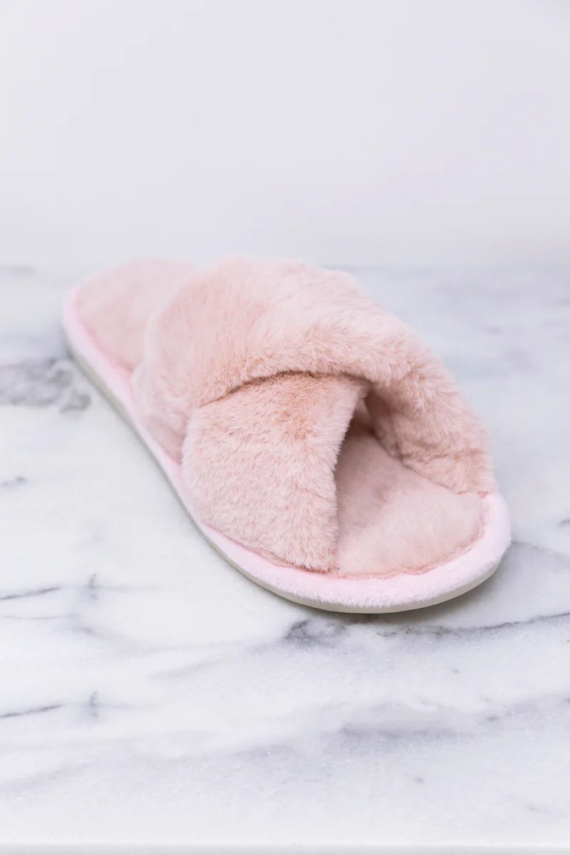 Dreaming Of Winter Mauve Fuzzy Slippers | The Pink Lily Boutique