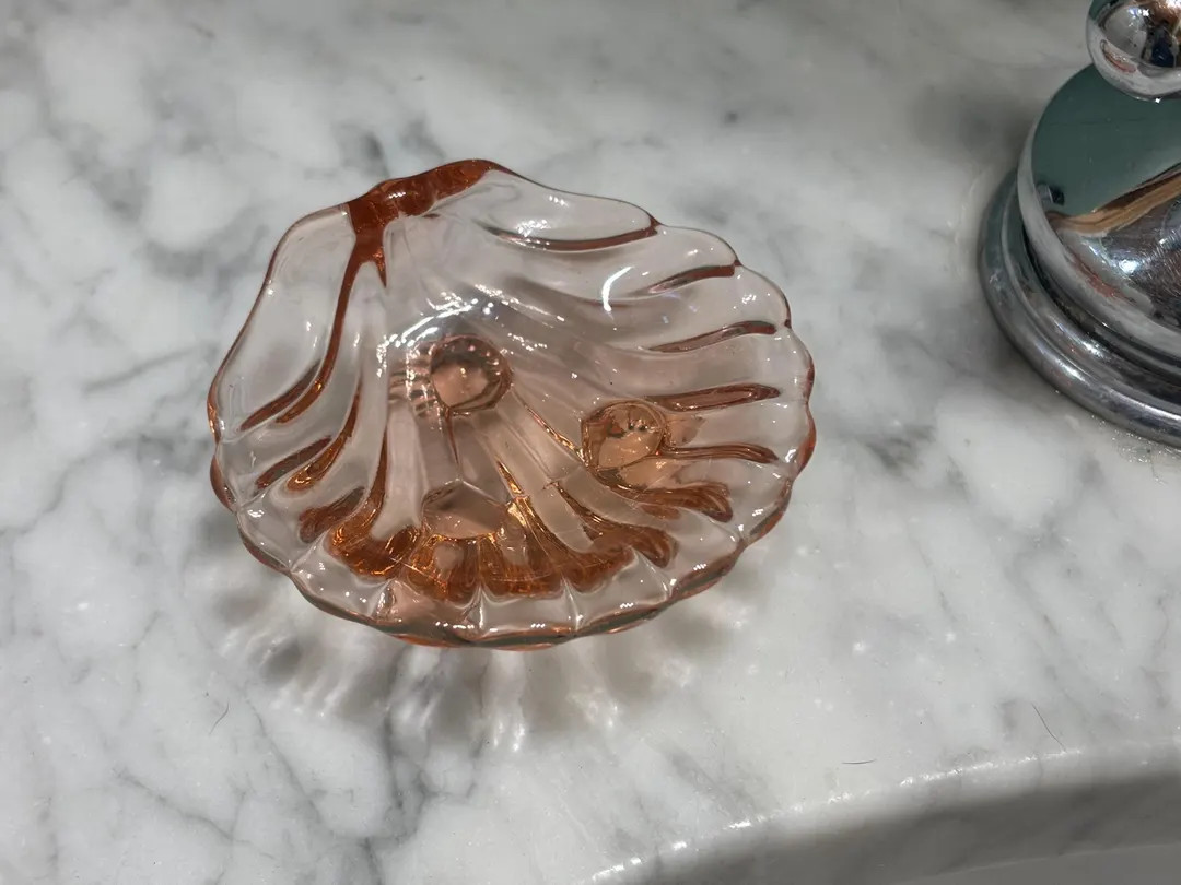 Vintage Cambridge Three-footed Pink Depression Glass Seashell Scallop Dish - Etsy | Etsy (US)