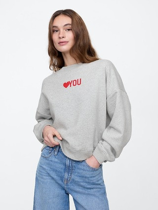 Oversized Wedge Valentine's Day Graphic Sweatshirt | Gap Factory