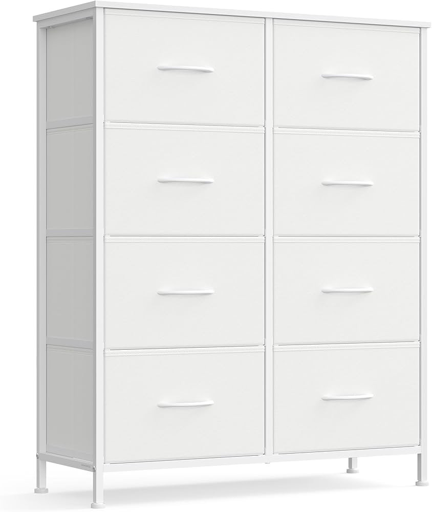 SONGMICS Dresser for Bedroom, Chest of Drawers, Steel, MDF, 8 Non-Woven Fabric Drawers, Storage O... | Amazon (US)