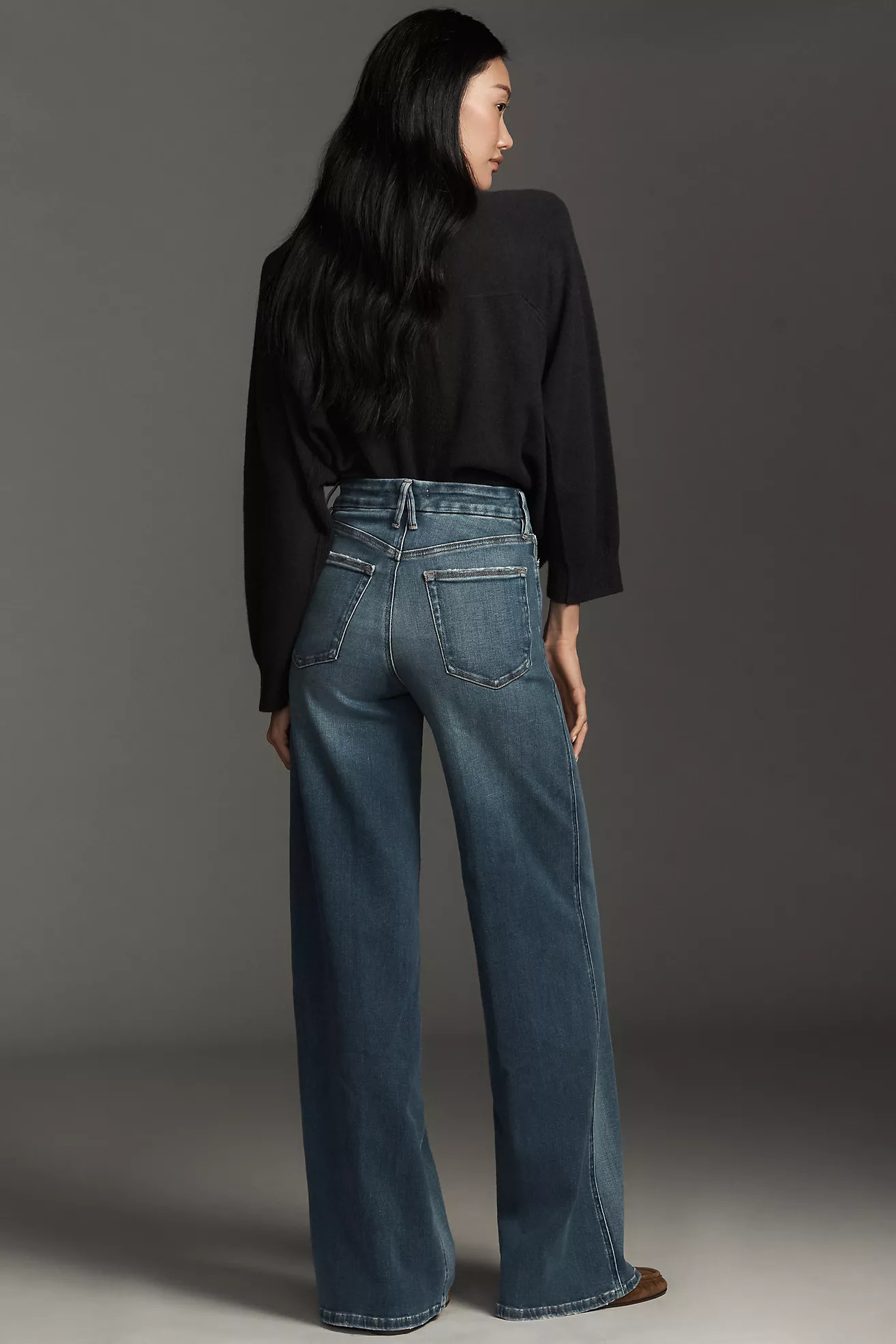 Good American Soft Tech Good Skate Wide-Leg Jeans | Anthropologie (US)