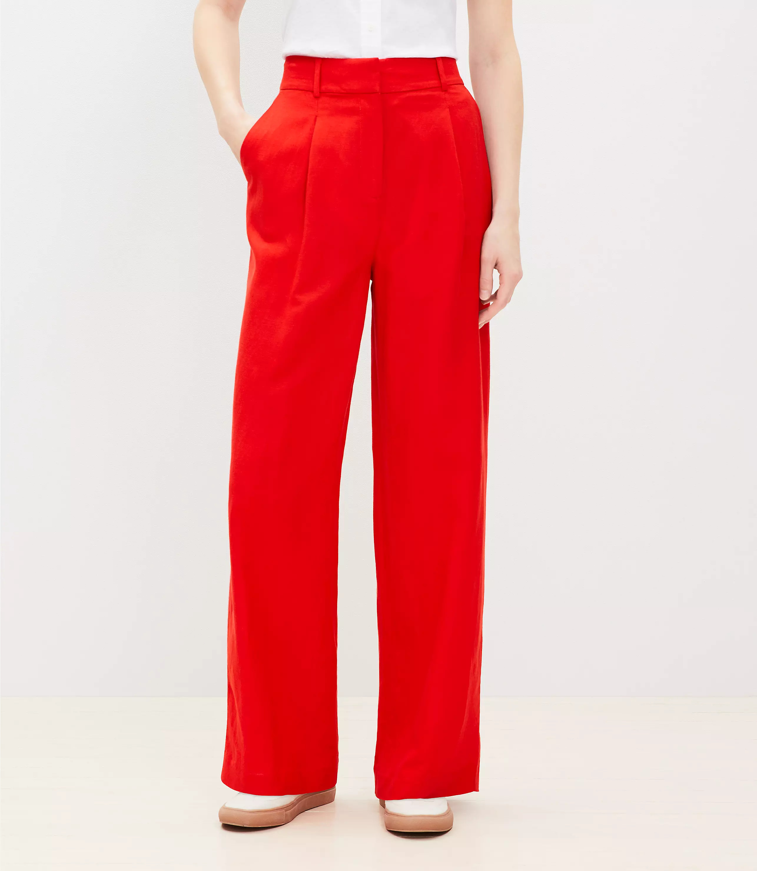 Peyton Trouser Pants in Linen Blend | LOFT