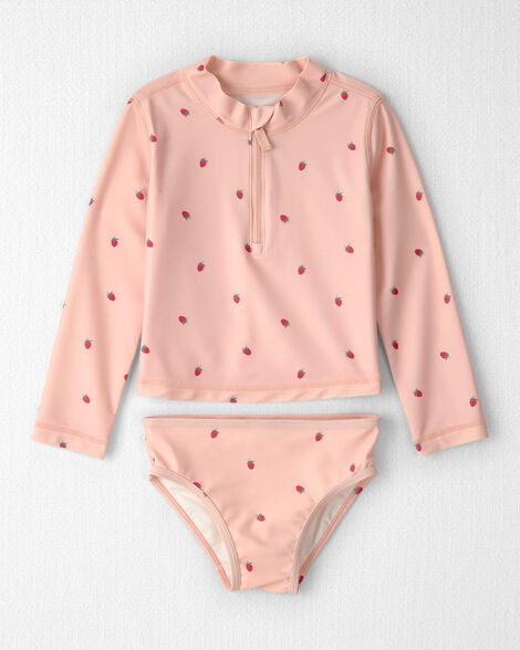 Little Planet Toddler Girls Girl 2-Piece Recycled Rashguard Swimsuit Set In Strawberry Print Toddler Size 2T Strawberry | Carter's Inc