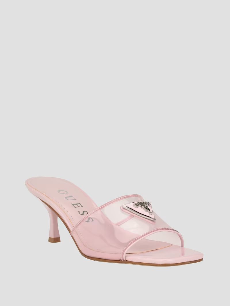 Lusie Triangle Clear Kitten Mules | Guess (US)