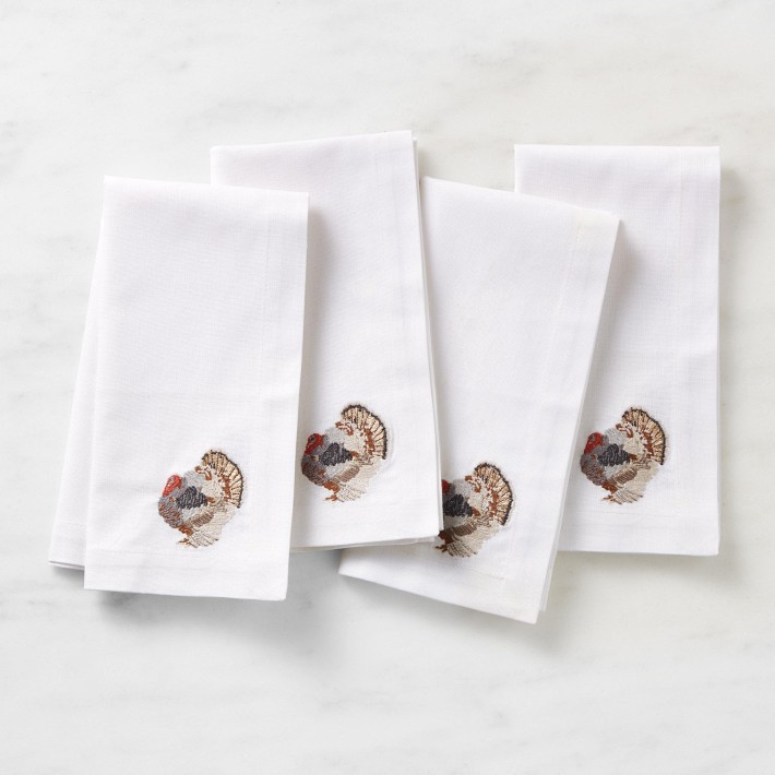 Plymouth Bird Embroidered Napkins, Set of 4 | Williams-Sonoma