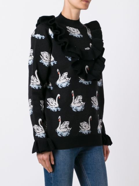 swan print jacquard jumper | FarFetch US
