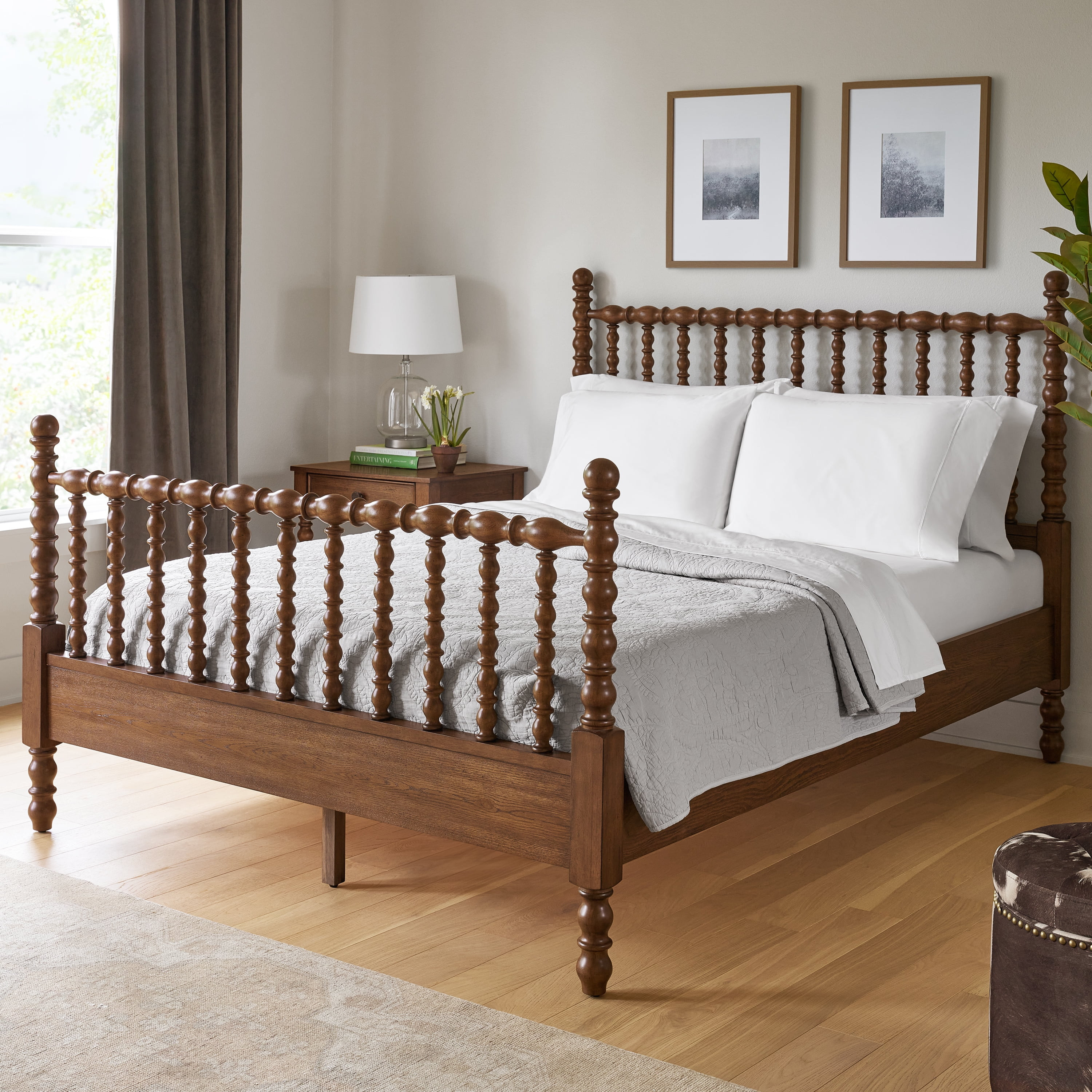 Pioneer Woman Harper Queen-Size Spindle Bed, Homestead Brown | Walmart (US)