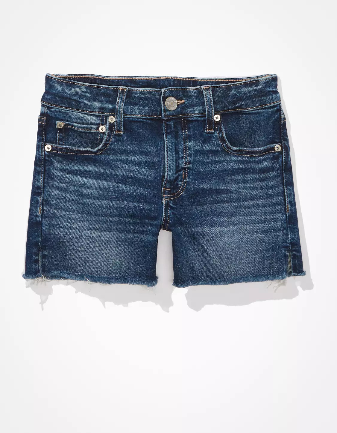 AE Stretch Denim Midi Short | American Eagle Outfitters (US & CA)