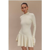 Blair Knit Mini Dress With Pleats / Ivory | MESHKI | M | MESHKI US