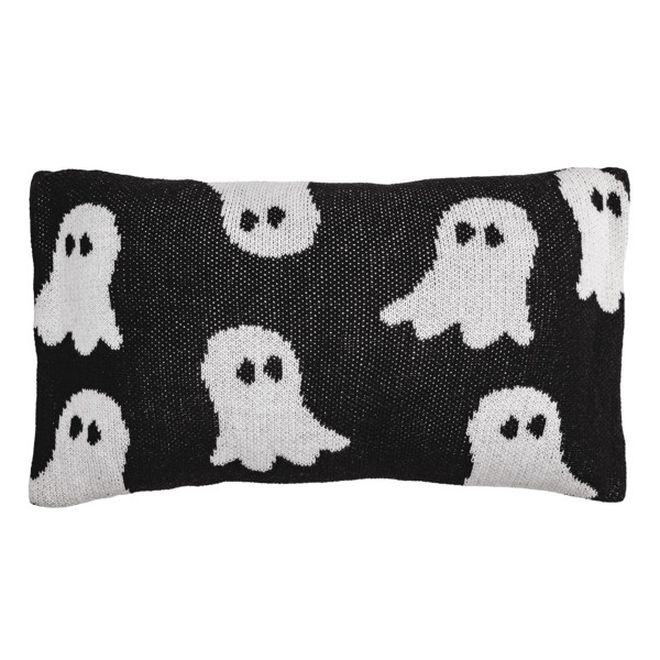 Ghost Halloween Knit Pillow | Mud Pie