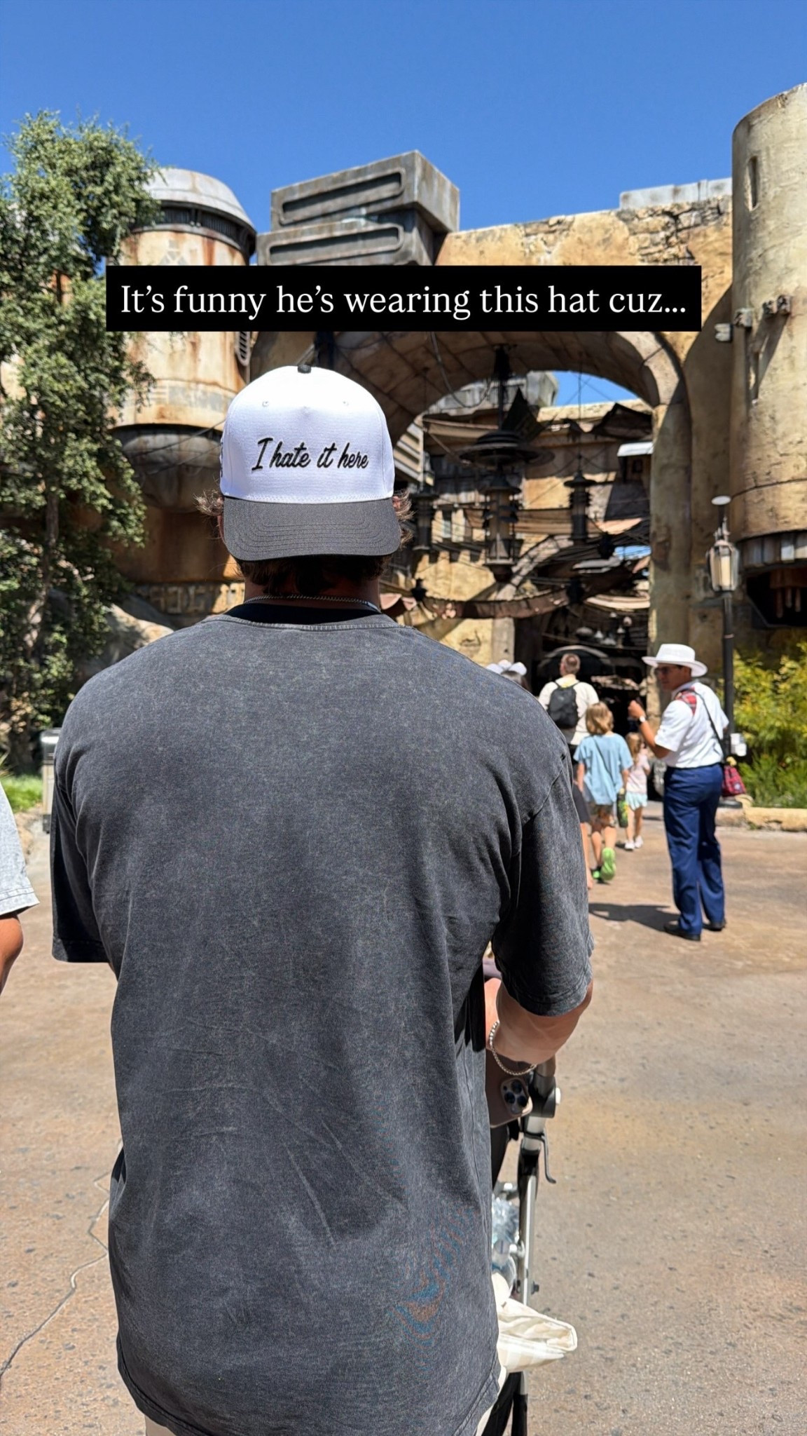 It’s funny he’s wearing this hat cuz…..