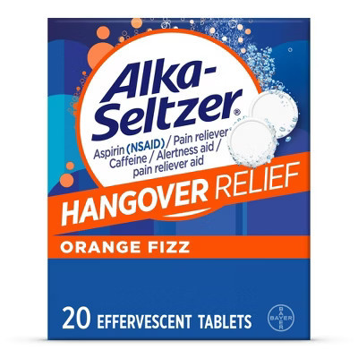 Alka-Seltzer Hangover Relief, Orange Fizz, Effervescent Tabs 20Ct | Target