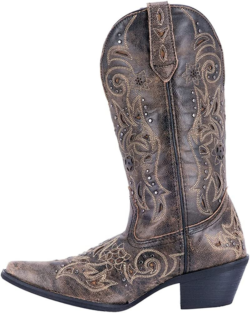 Laredo Womens Vanessa Snip Toe Dress Boots Mid Calf Mid Heel 2-3" - Beige, Black | Amazon (US)