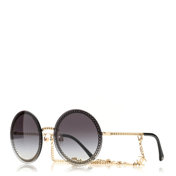 Round Chain Sunglasses 4245 Gold | FASHIONPHILE (US)