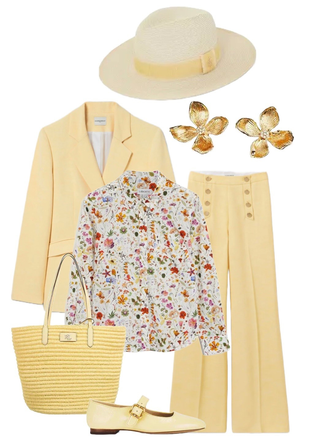 Suited in Sunshine! Whether you wear this elegant yellow suit by Claudie Pierlot to work or a wedding, you’ll take the sun wherever you go!

Partner  with:

Floral Print Shirt - Liberty London

Yellow Straw Tote - Ralph Lauren

Gold ‘Posie’ Flower Earrings - LK Bennett London 

Yellow Ribboned Fedora - Wolf and Badger

Yellow Mary Janes - Sam Edelman at Revolve 

#LTKspring #LTKluxury #LTKuk