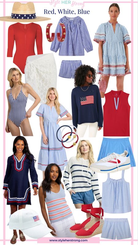 Memorial Day outfits, tennis outfit, golf outfit, patriotic sweater, flag sweater, sundress, pajamas, beach outfit, swimsuit, straw hat 

#LTKSwim #LTKActive #LTKTravel