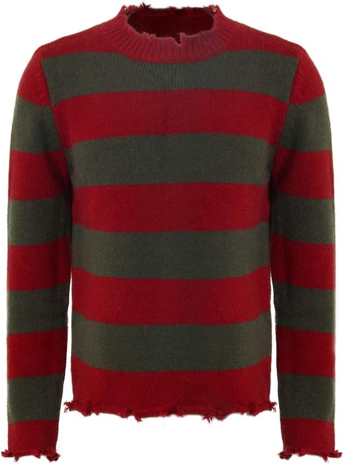 Men's Freddy Sweater Striped Deluxe Jumper Sweater Knitted Nightmare On Elm St Halloween Fancy Co... | Amazon (US)