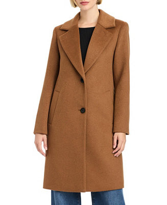 Women’s 38" Single-Breasted Wool-Blend Boyfriend Coat | Macy's