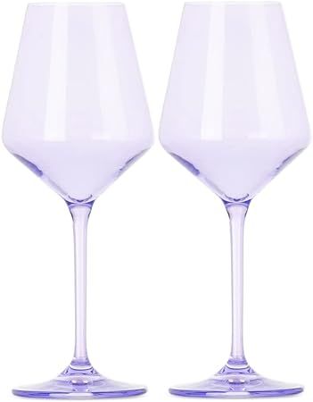 Colored Wine Glasses, Lavender, Set of 2, Stemware, | Amazon (US)