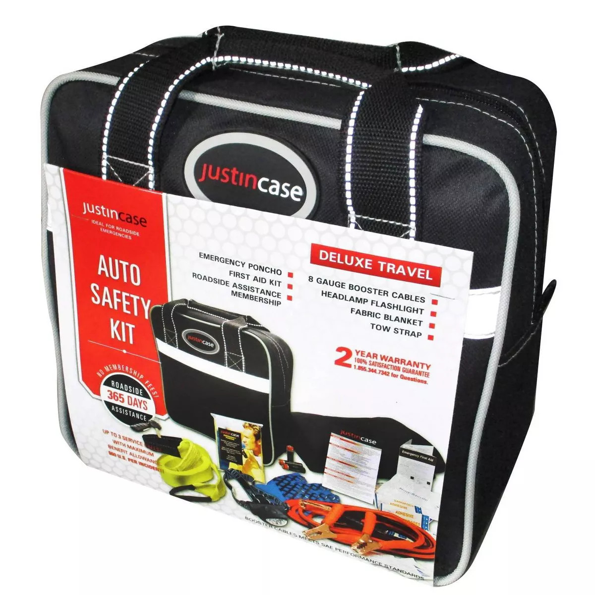 Deluxe Safety Kit Black - Justin Case: Auto Emergency Preparedness with Jumper Cables & Camping E... | Target