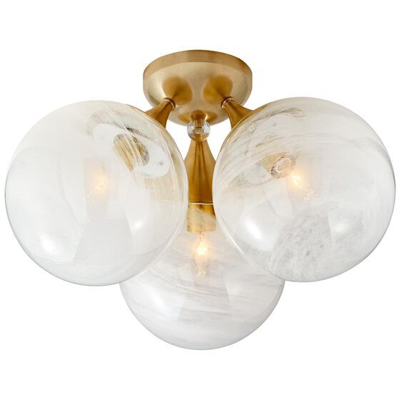 AERIN Cristol 15 Inch 3 Light Flush Mount by Visual Comfort Signature Collection | 1800 Lighting