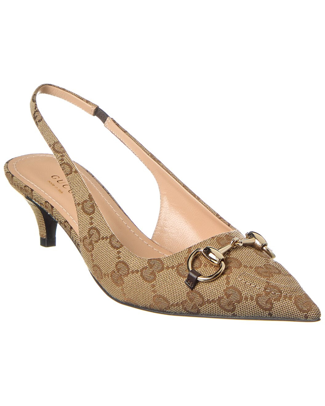Horsebit GG Canvas Slingback Pump | Gilt & Gilt City