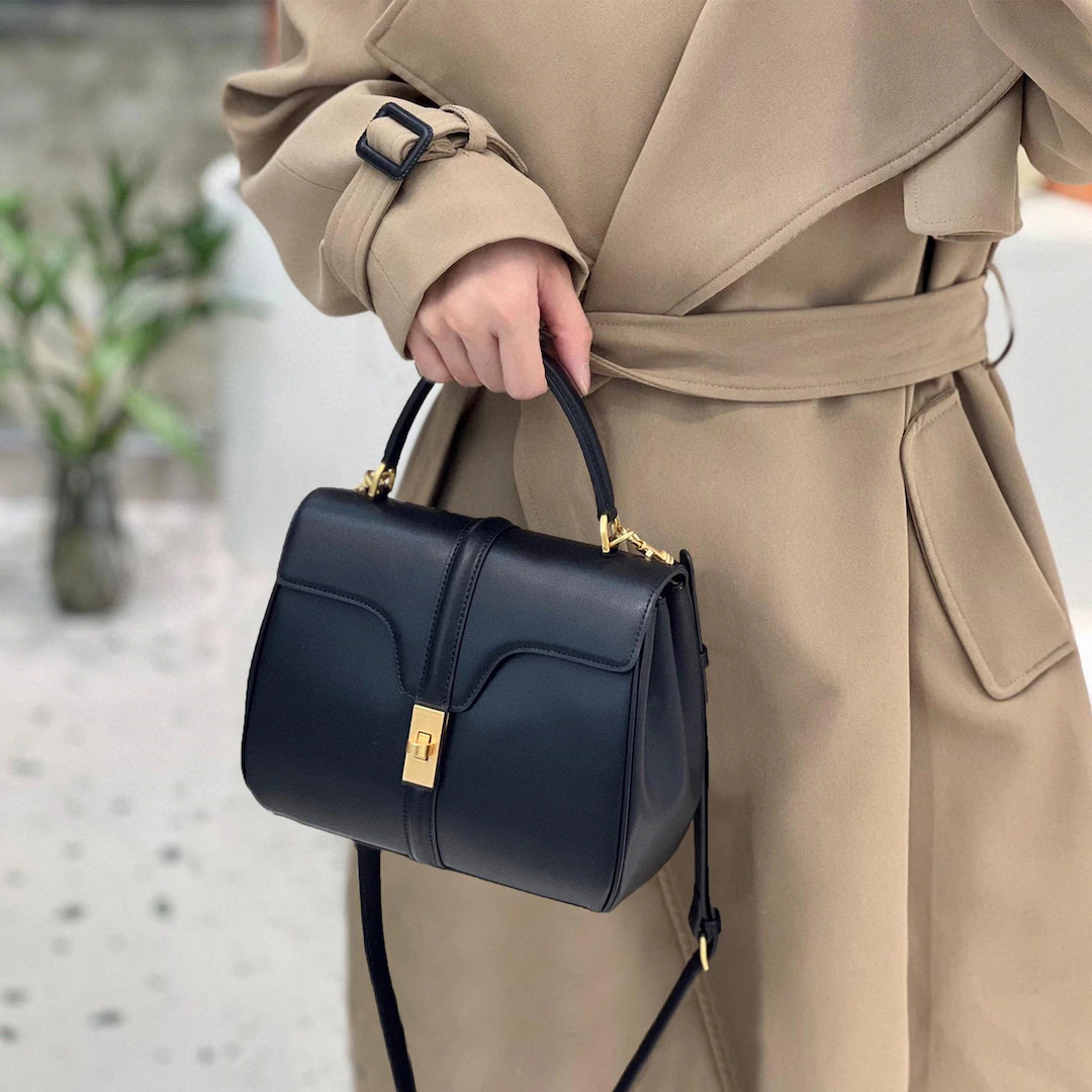 Leather Top Handle Bag, Minimal Women's Handbag, Elegant Leather Crossbody Bag, Commuter Bag - Et... | Etsy (US)