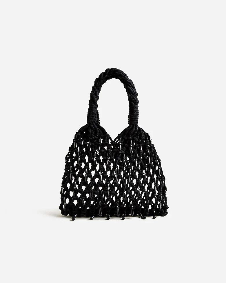 Small Cadiz hand-knotted rope tote with beads | J.Crew US