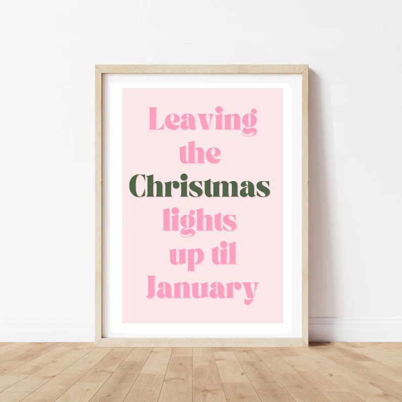 Leave the Christmas Lights up Printable Swiftmas Party Pink - Etsy | Etsy (US)