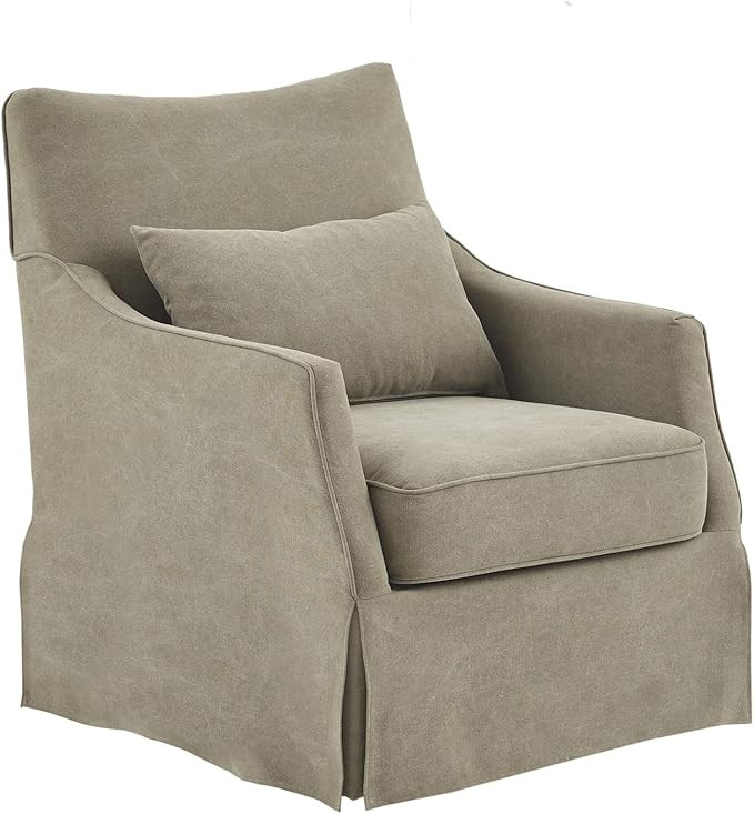 Martha Stewart Martha Stewart London Skirted Swivel Chair High Back Bedroom Lounge, Lumbar, Foam ... | Amazon (US)