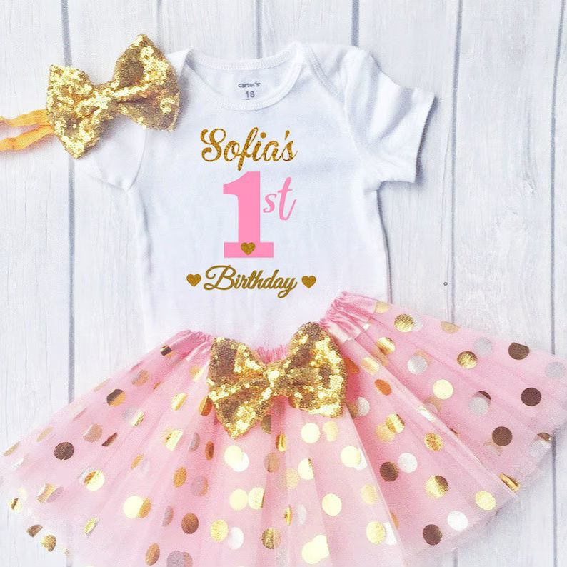 First Birthday Outfit Personalized 1st Birthday Outfit Pink | Etsy | Etsy (US)