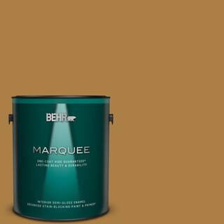 BEHR MARQUEE 1 gal. #M280-7 24 Karat Semi-Gloss Enamel Interior Paint & Primer 345301 - The Home ... | The Home Depot