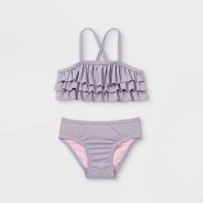 Toddler Girls' 2pc Ruffle Bikini Set - Cat & Jack™ Purple | Target