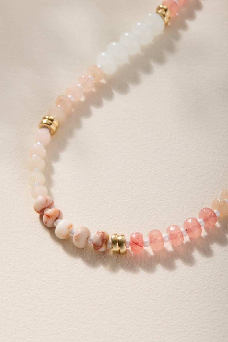Raquel Single Strand Pink Beaded Necklace | Francesca's