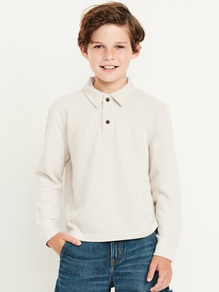 Long-Sleeve French Rib Polo Shirt for Boys | Old Navy (US)